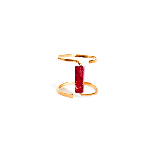 Bague LYNX Serpentine bordeaux
