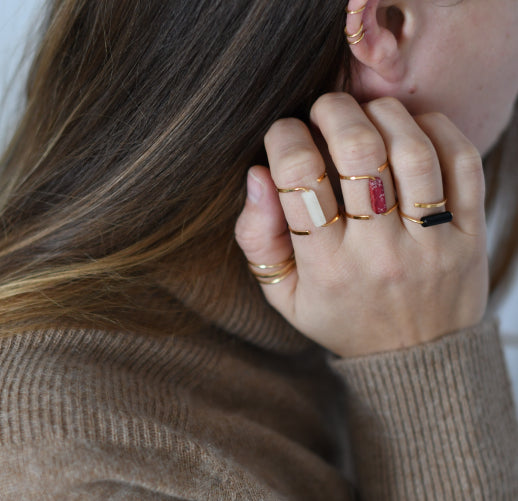 Bague LYNX Serpentine bordeaux