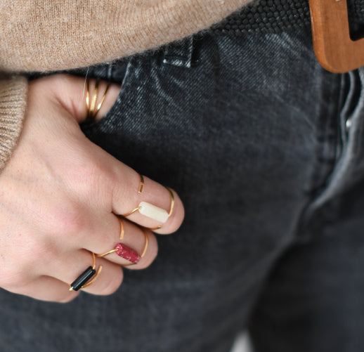Bague LYNX Serpentine bordeaux