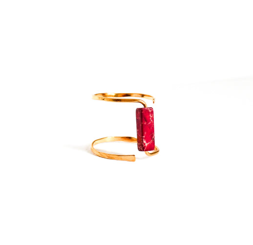 Bague LYNX Serpentine bordeaux