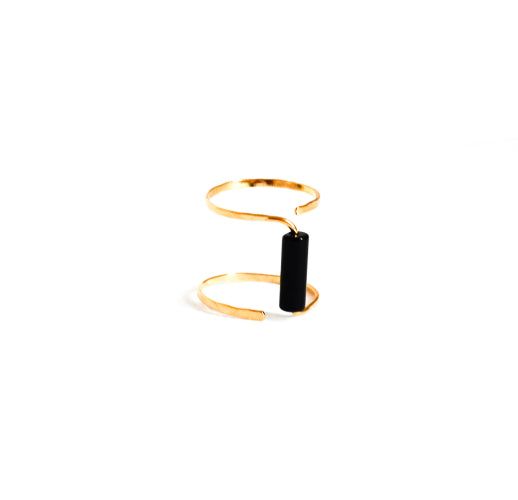 Bague LYNX pierre onyx