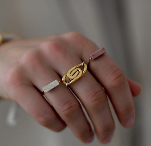 Bague Pierre Fossile