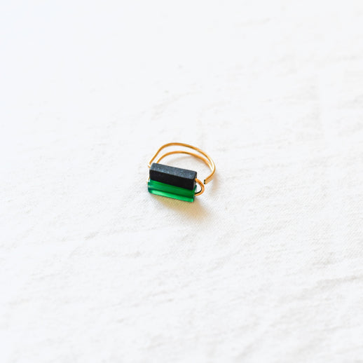 Bague Pierre Double Agathe-Ardoise